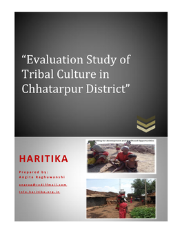 “Evaluation Study of Tribal Culture in Chhatarpur District”