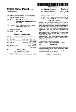 United States Patent 19 11) Patent Number: 5,643,944 Garfield Et Al