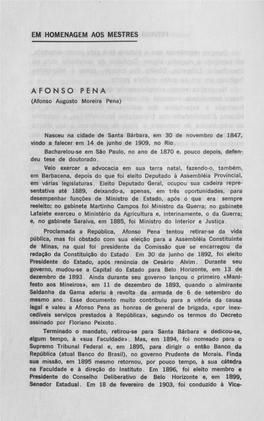AFONSO PENA (Afonso Augusto Moreira Pena)