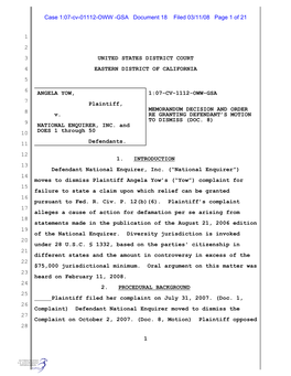 GSA Document 18 Filed 03/11/08 Page 1 of 21