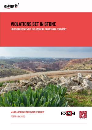 Violations Set in Stone Heidelbergcement in the Occupied Palestinian Territory