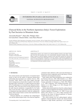 Charcoal Kilns in the Northern Apennines (Italy): Forest Exploitation by Past Societies in Mountain Areas