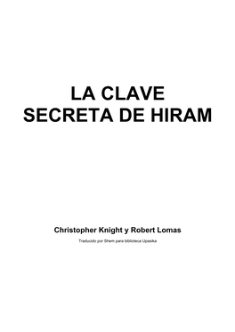 La Clave Secreta De Hiram