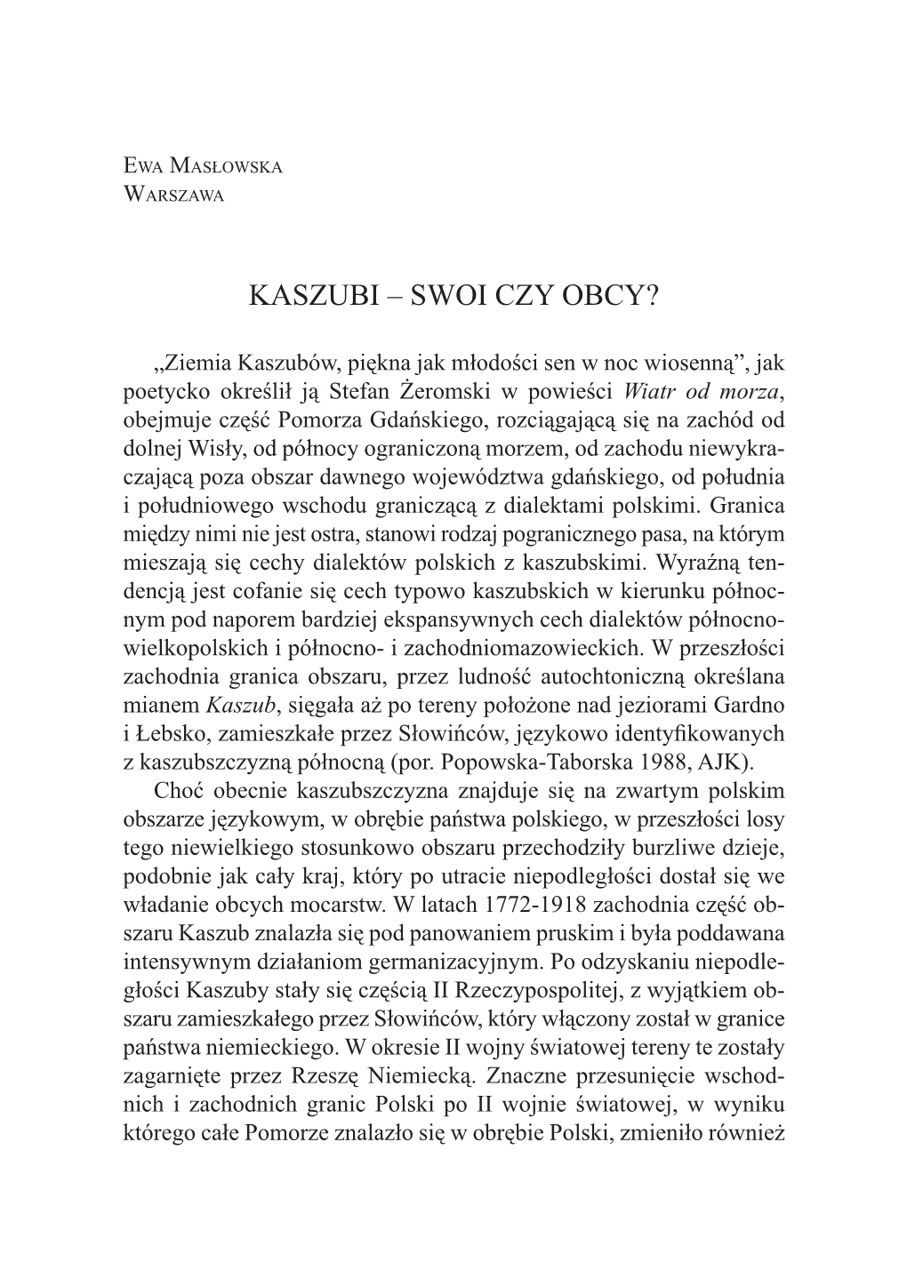 Kaszubi – Swoi Czy Obcy?