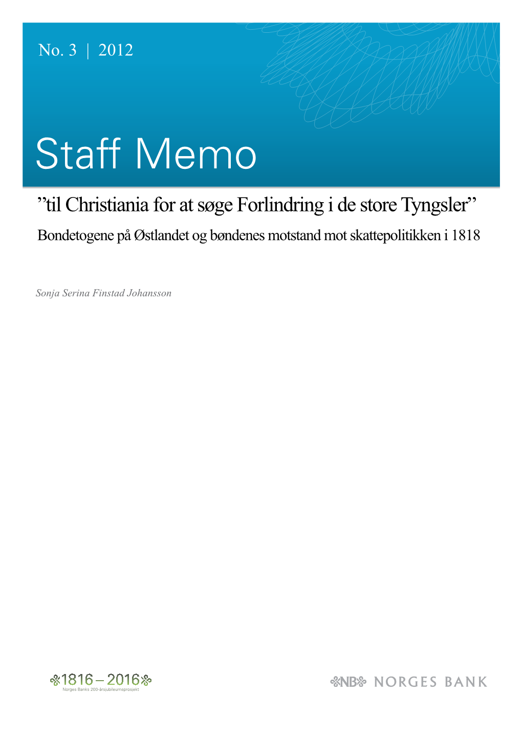 Staff Memo 3/2012 (Pdf)