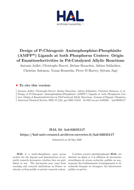 Design of P-Chirogenic Aminophosphine-Phosphinite