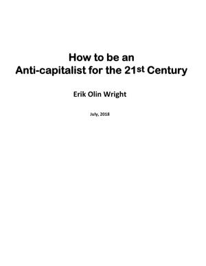 How to Be an Anti-Capitalist for the 21St Century