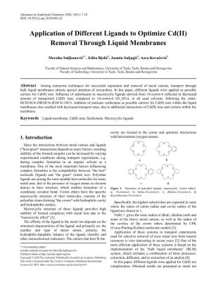 Application of Different Ligands to Optimize Cd(II) Removal Through Liquid Membranes