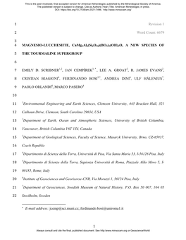 6679 2 3 MAGNESIO-LUCCHESIITE, Camg 3Al6(Si6o18)(BO3)3(OH)3O