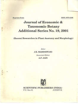 Taxonomic Botany Additional Series No. 19, 2001