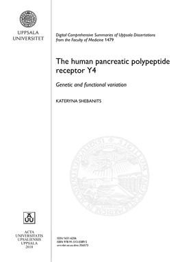 The Human Pancreatic Polypeptide Receptor Y4