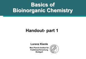 Bioinorganic Chemistrychemistry