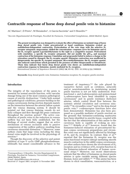 Contractile Response of Horse Deep Dorsal Penile Vein to Histamine