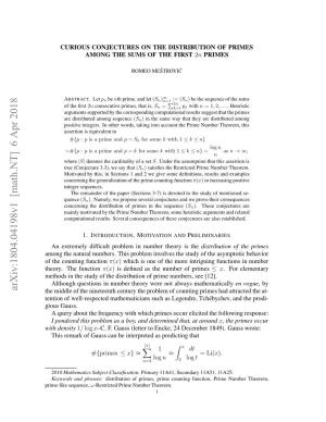 Arxiv:1804.04198V1 [Math.NT] 6 Apr 2018 Rm-Iesequence, Prime-Like Hoy H Function the Theory