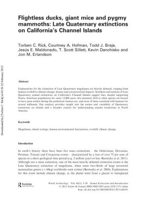 Late Quaternary Extinctions on California's