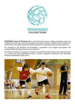 SPORTANZO, Sports & Marketing, Ltd. Is a Slovenia-Based Company