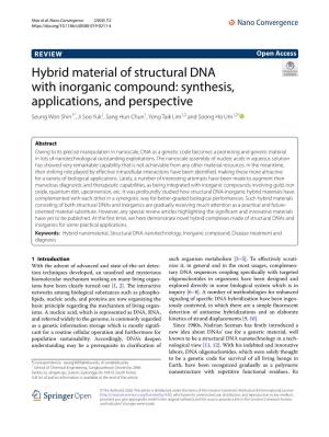 Hybrid Material of Structural DNA with Inorganic Compound: Synthesis
