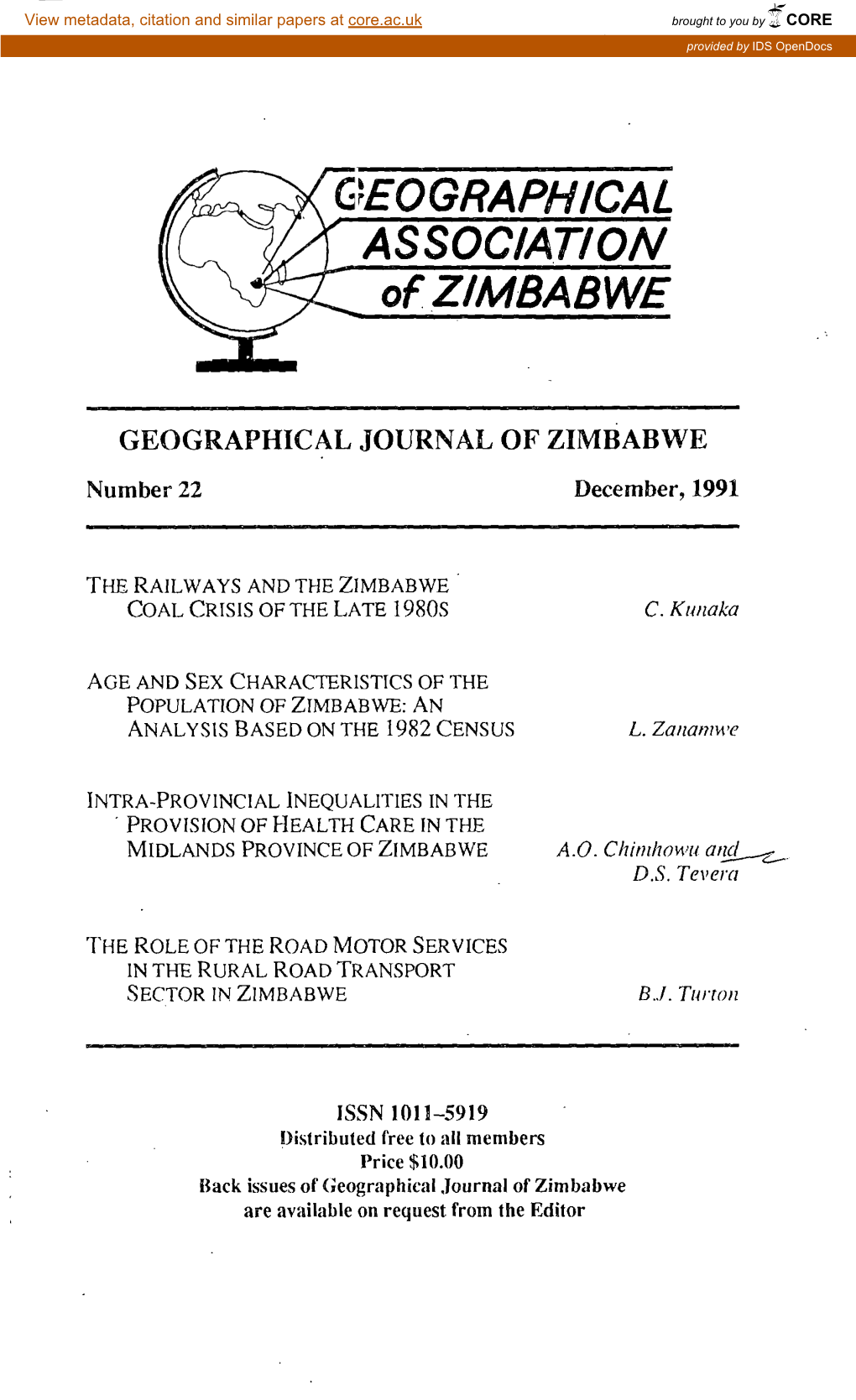 GEOGRAPHICAL ASSOCIATION of ZIMBABWE