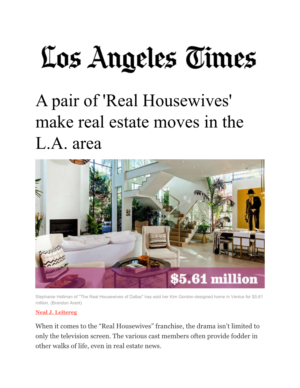 Real Housewives' Make Real Estate Moves in the L.A