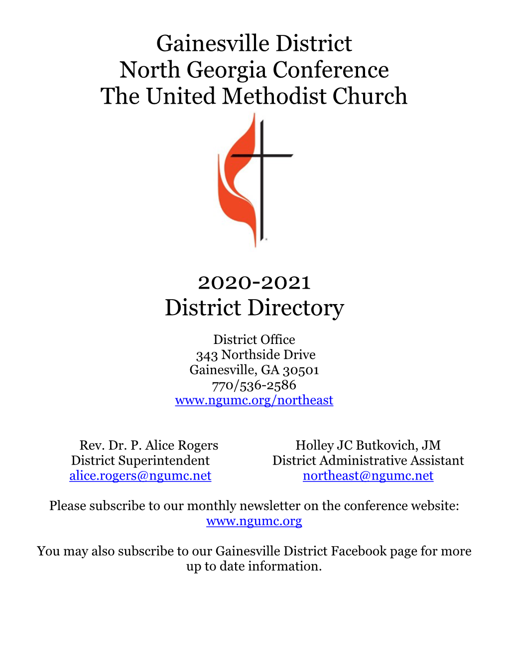 Directory District Office 343 Northside Drive Gainesville, GA 30501 770/536-2586