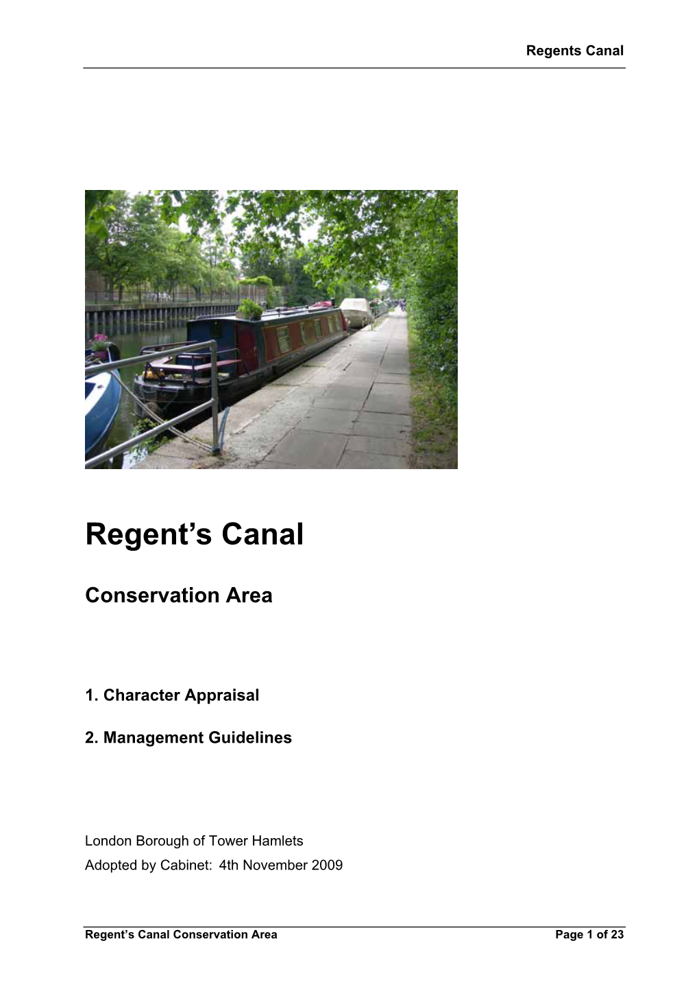 Regent's Canal Conservation Area