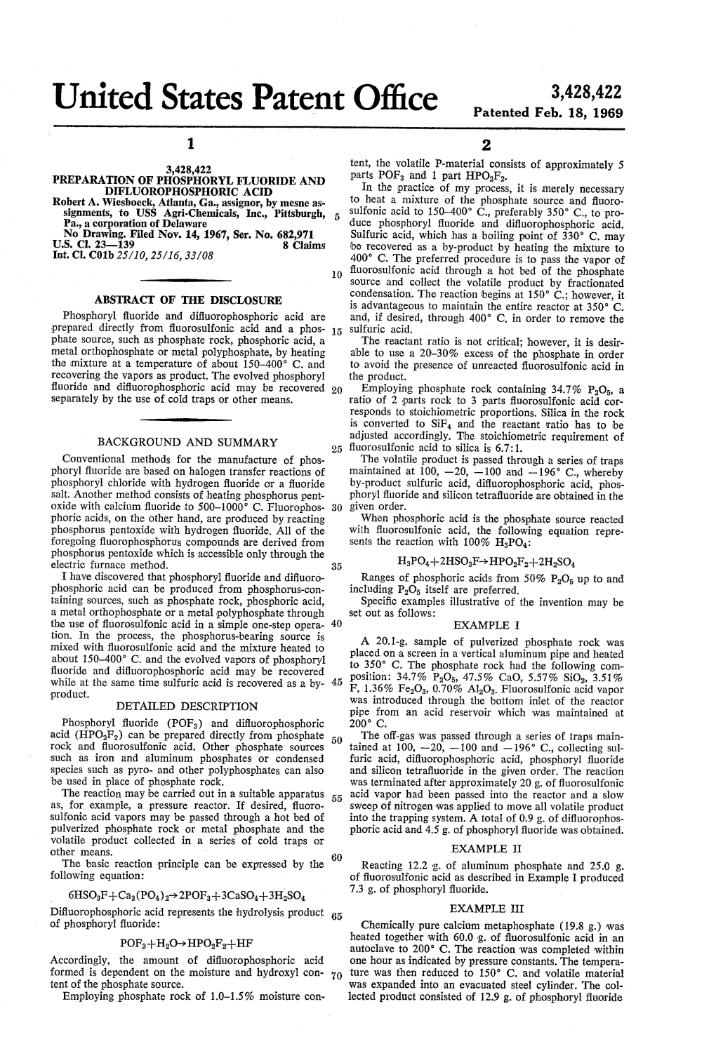 United States Patent Office Patented Feb