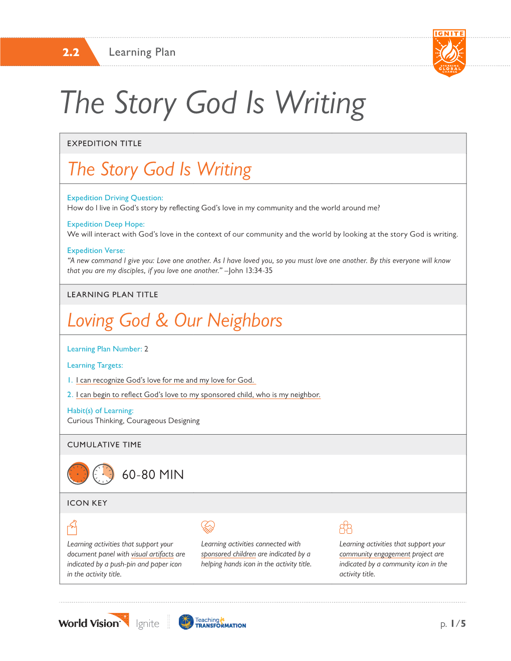 Learning Plan the Story God Is Writing