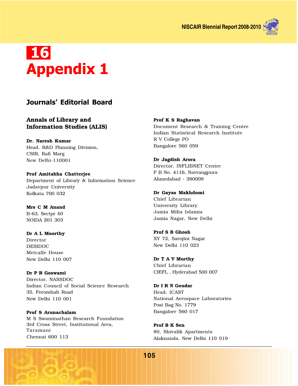 Jouranals' Editorial Board