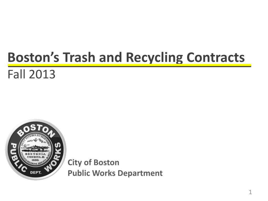 Boston's Trash and Recycling Contracts