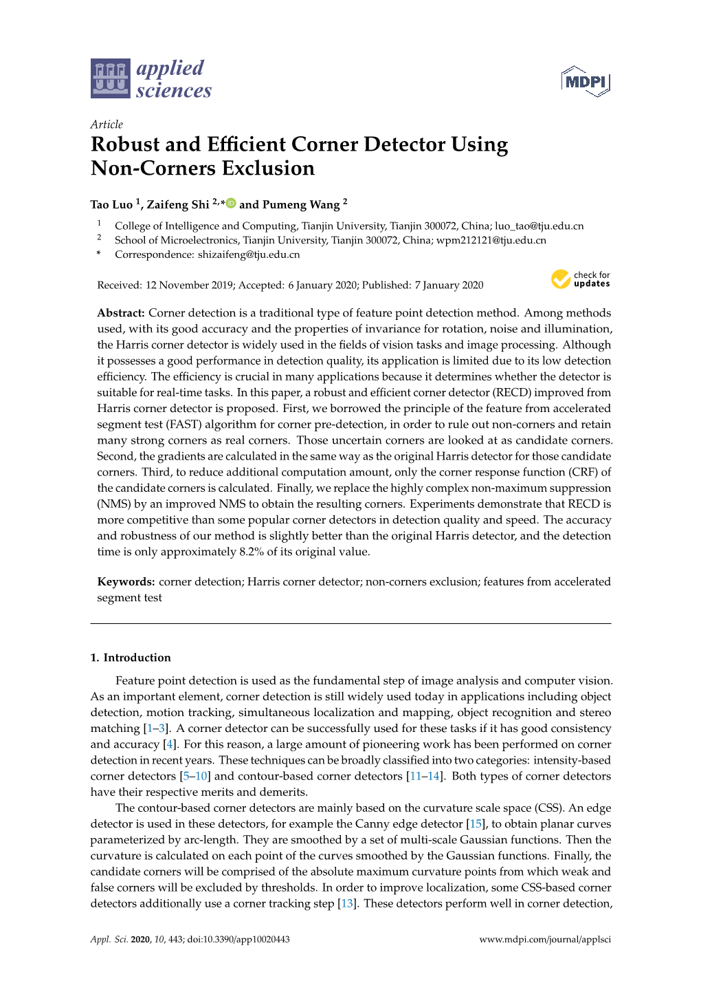 Robust and Efficient Corner Detector Using Non-Corners Exclusion