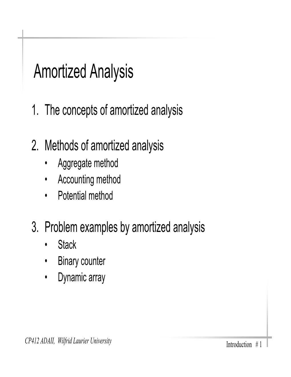 Amortized Analysis