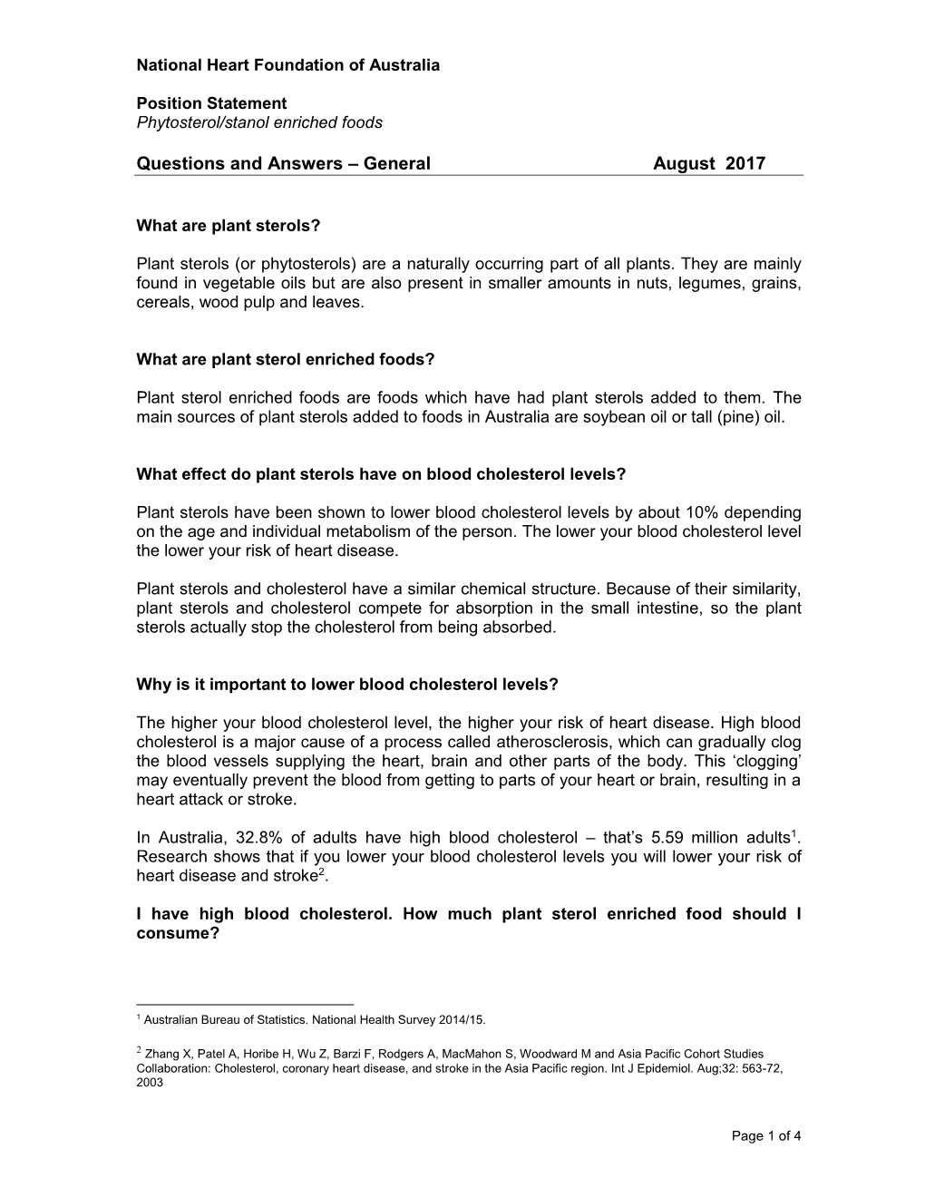 Plant Sterol Enriched Margarine Spreads