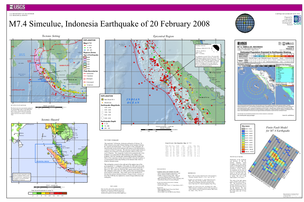 M7.4 Simeulue, Indonesia Earthquake of 20 February 2008 Network