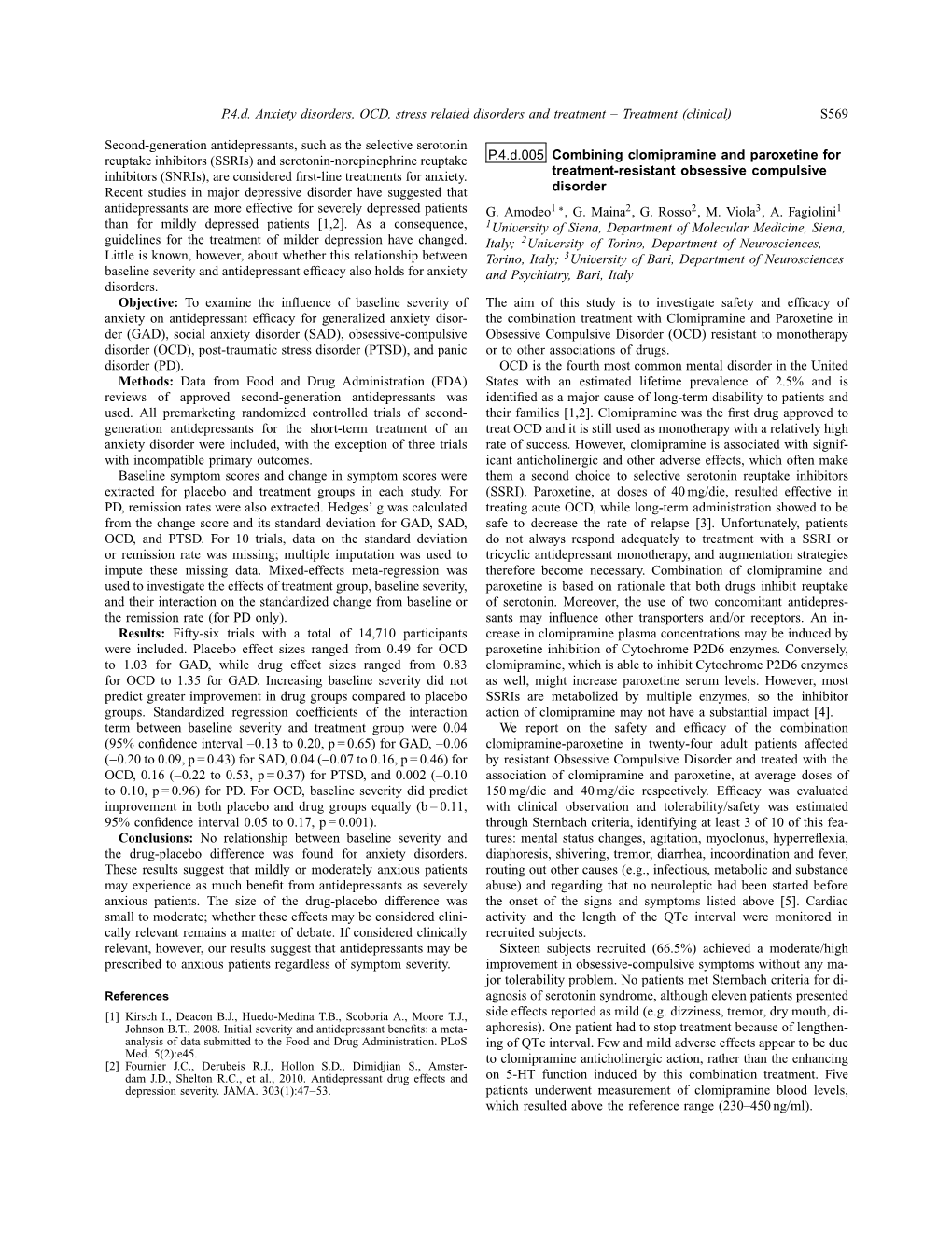 P.4.D.005 Combining Clomipramine and Paroxetine for Treatment