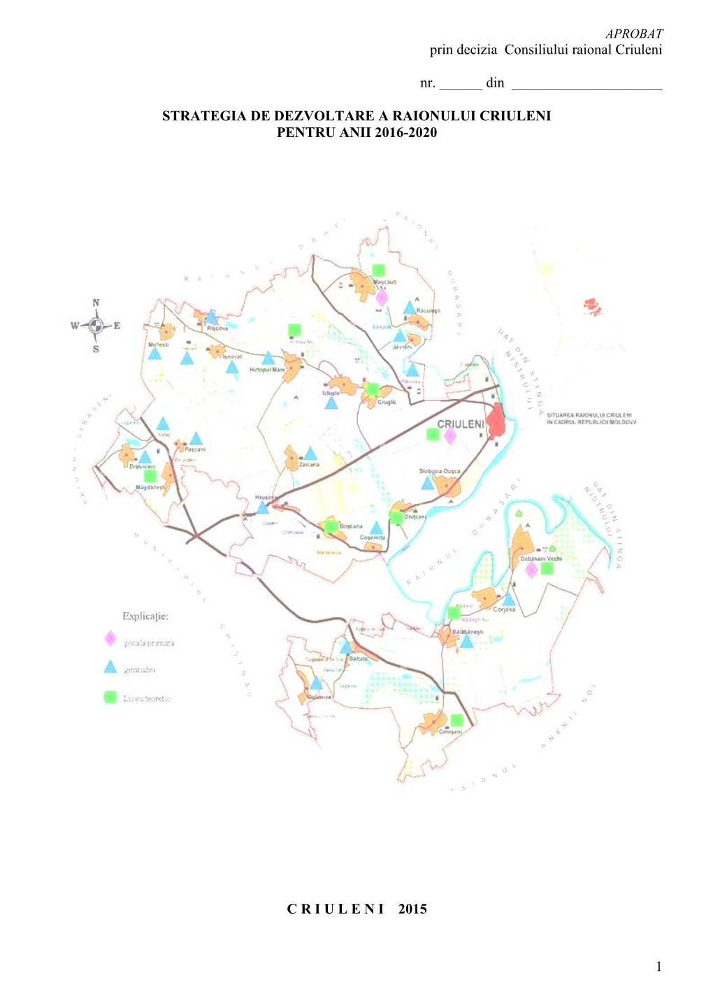 Strategia De Dezvoltare a Raionului Criuleni Pentru Anii 2016-2020