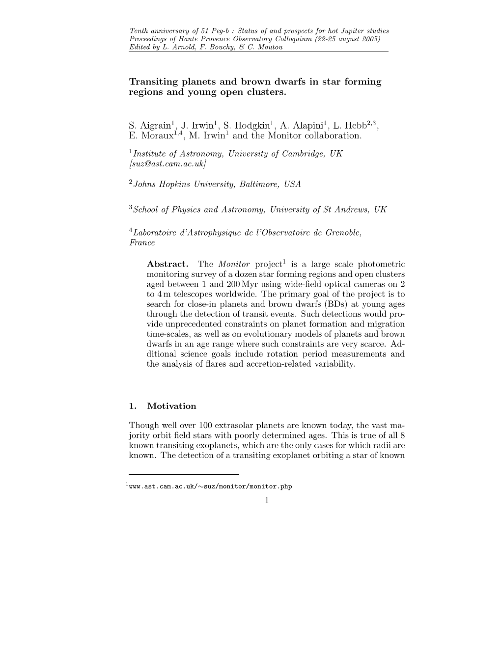 Transiting Planets and Brown Dwarfs in Star Forming Regions and Young Open Clusters