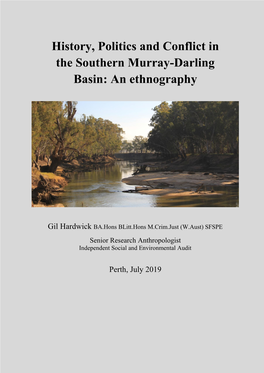 History, Politics and Conflict in the Southern Murray-Darling Basin: an Ethnography
