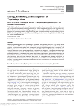 Ecology, Life History, and Management of Tropilaelaps Mites