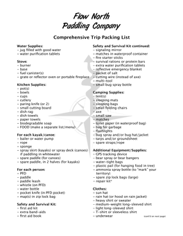 Comprehensive Trip Packing List