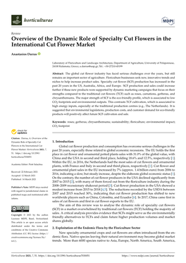 Overview of the Dynamic Role of Specialty Cut Flowers in the International Cut Flower Market