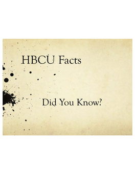 Historically Black Colleges and Universities Facts