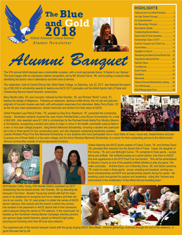 Alfred Almond Alumni Association Board, We Hope That You Enjoy the 2018 Blue and Gold Newsletter