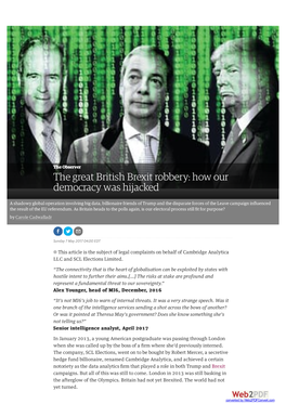 The Great British Brexit Robbery: How Our Democracy Was Hijacked