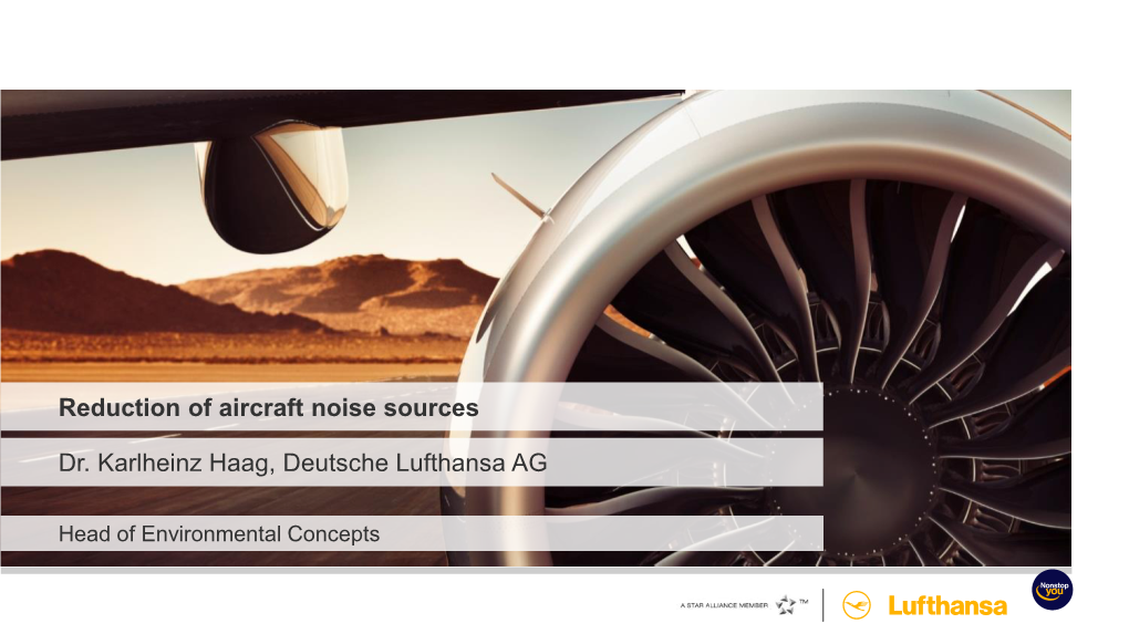 Dr. Karlheinz Haag, Deutsche Lufthansa AG Reduction of Aircraft