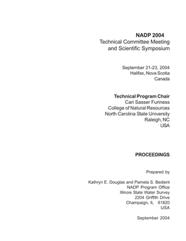 NADP 2004 Technical Committee Meeting and Scientific Symposium
