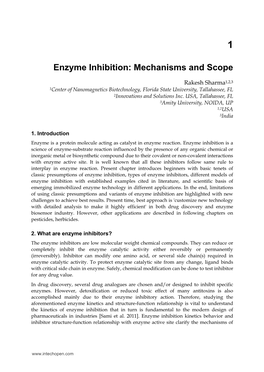 Enzyme Inhibition: Mechanisms and Scope