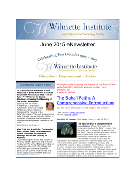 June 2015 Enewsletter