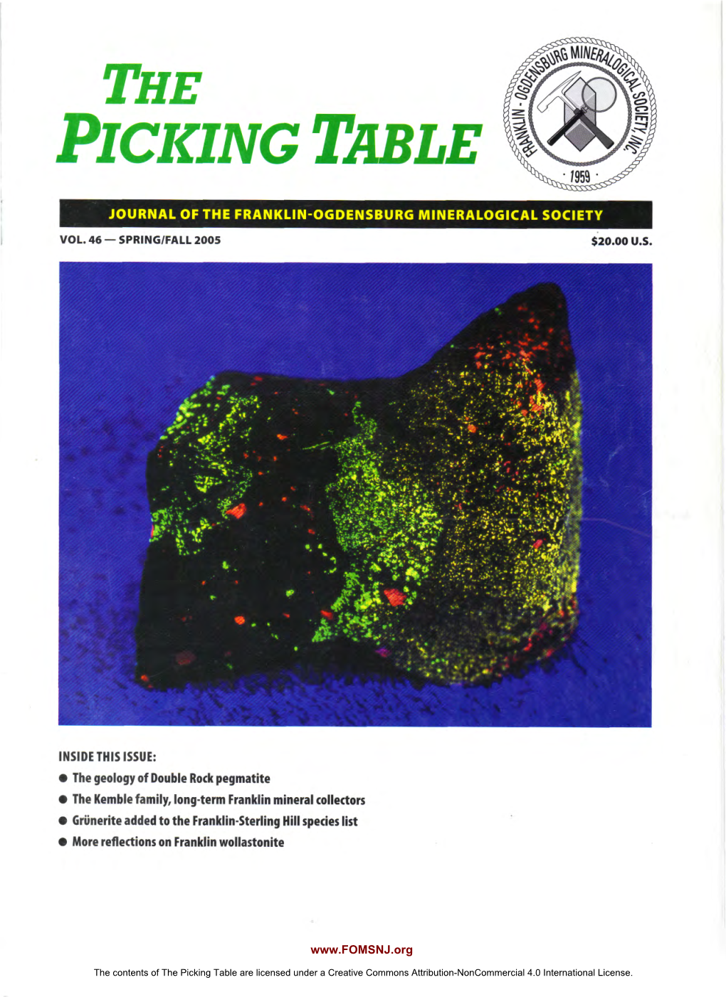 The Picking Table Volume 46 – Spring/Fall 2005