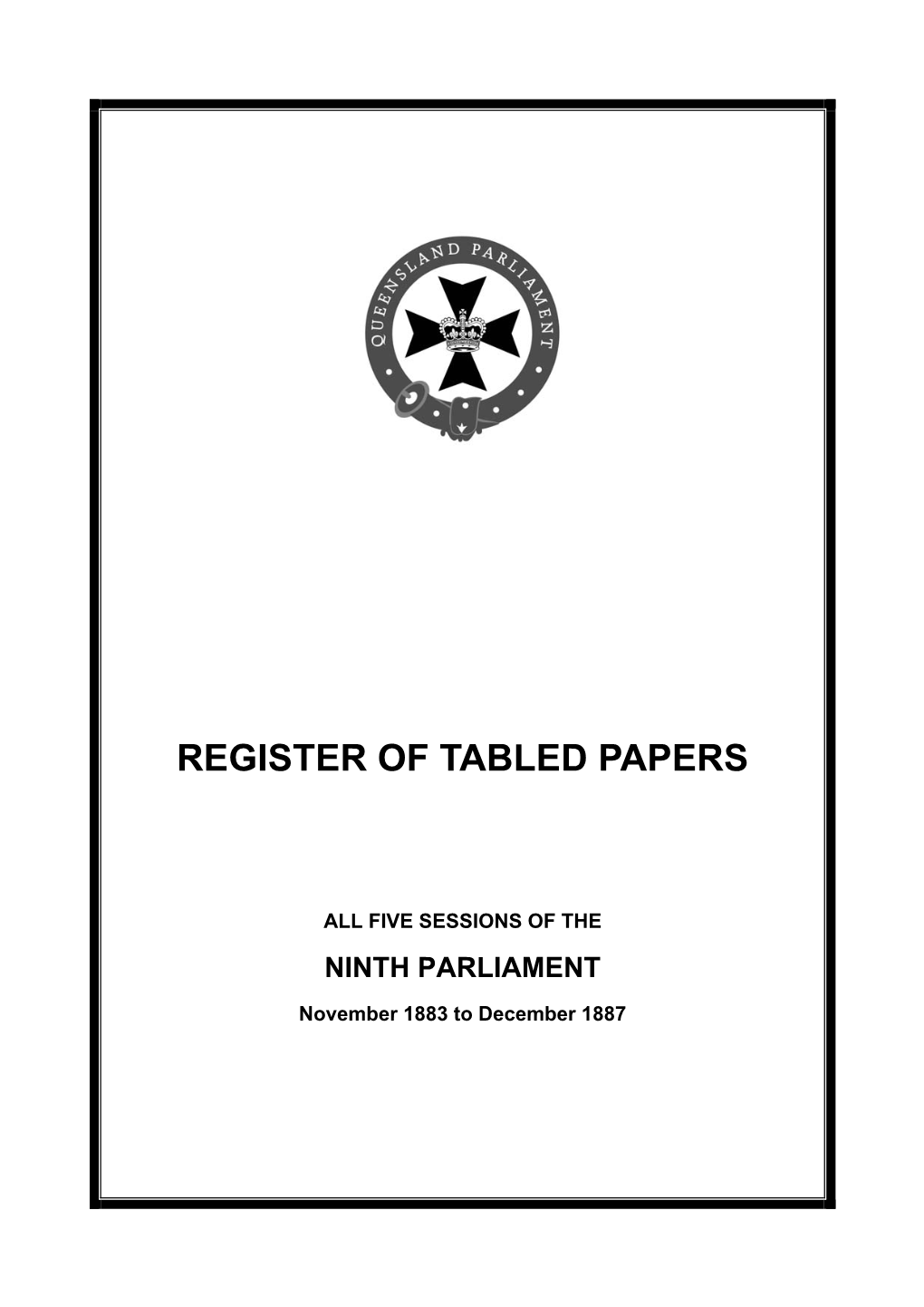 Register of Tabled Papers