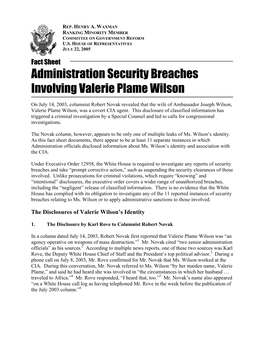 Fact Sheet: Administration Security Breaches